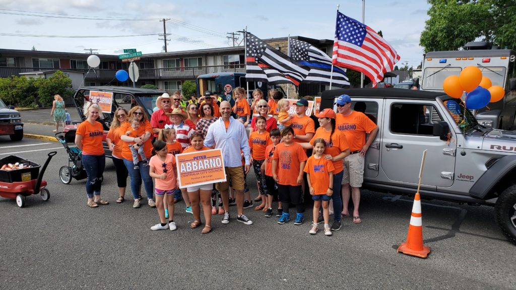 Family, Friends, and Supporters of Peter Abbarno at the Summerfest Parade!