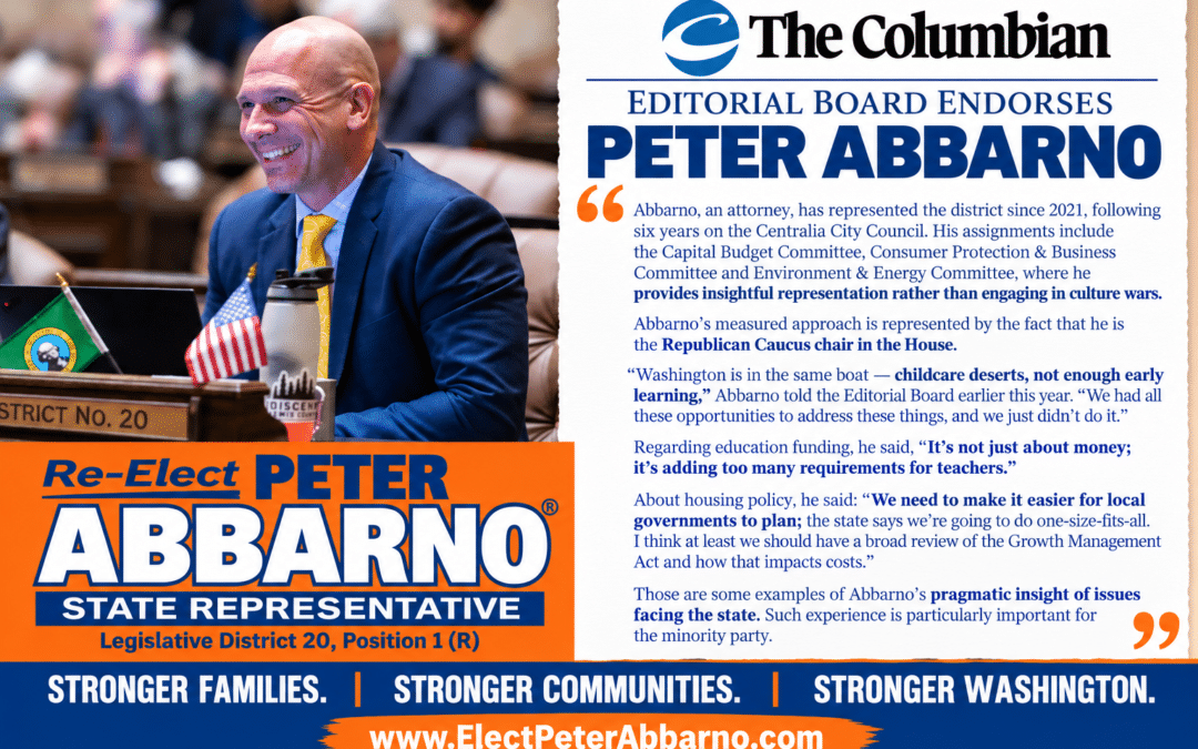 The Columbian Newspaper Endorses Rep. Peter Abbarno
